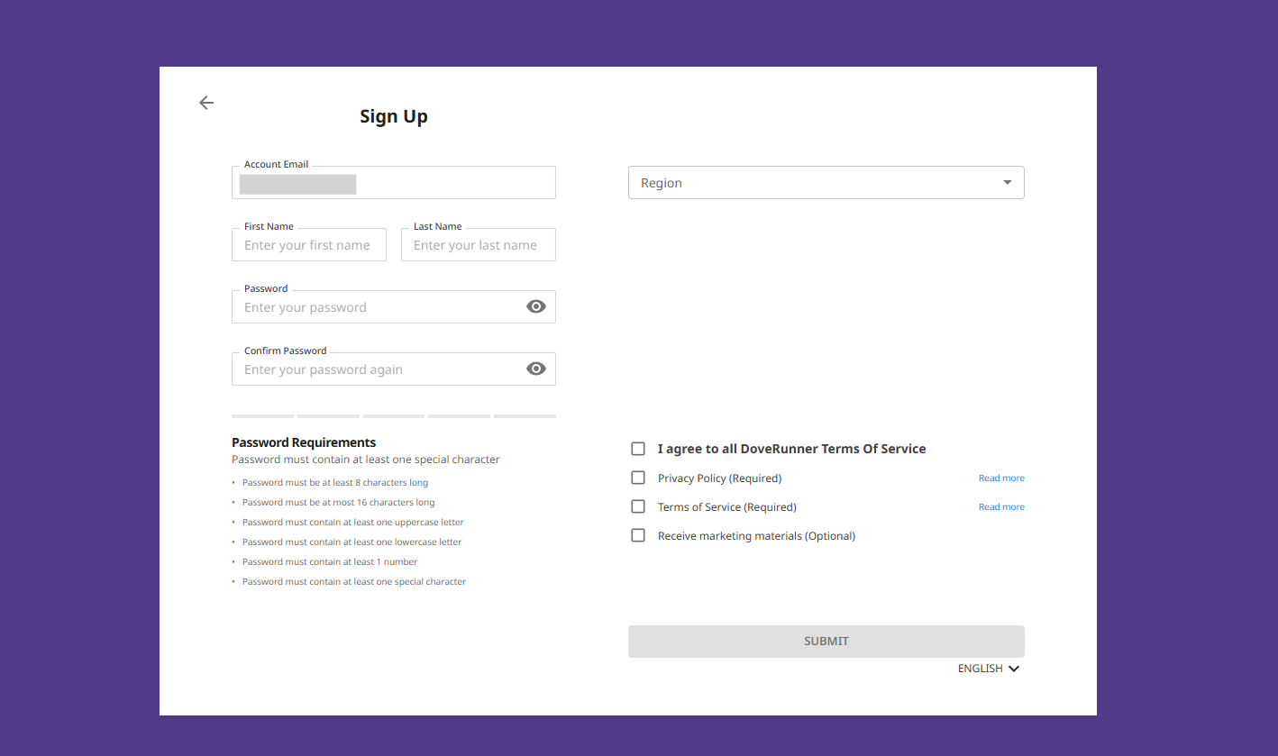 AWS Sign Up Demo