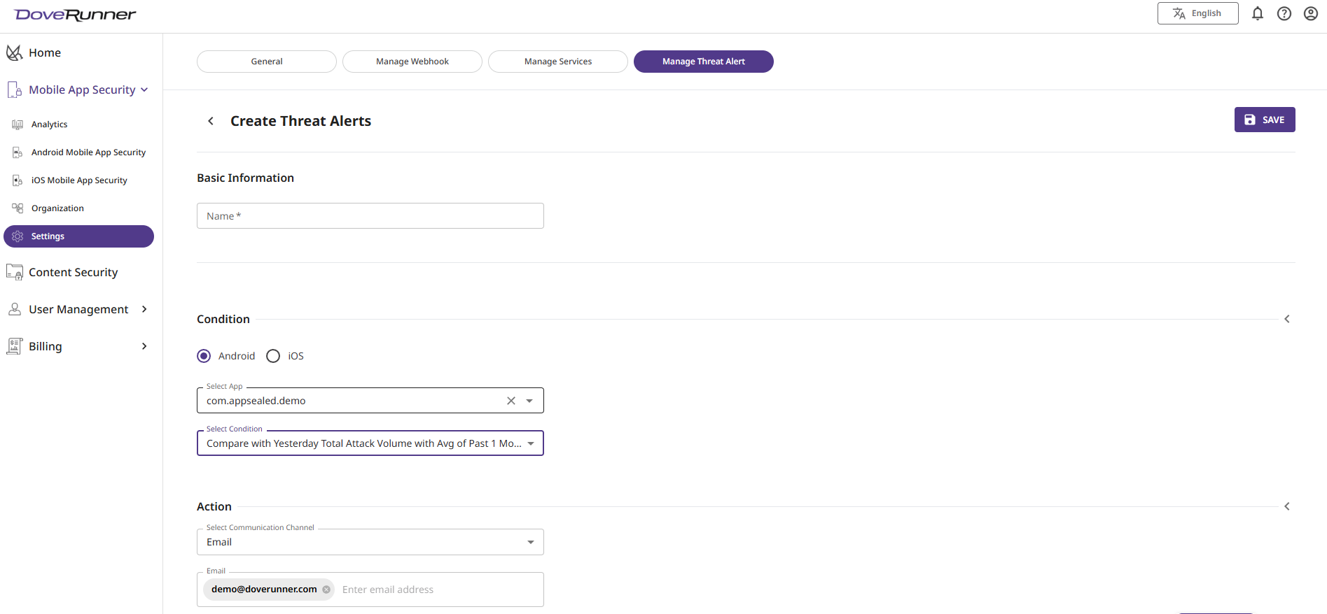 Create Threat Alert